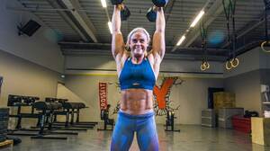 Sara Sigmundsdottir CrossFit Athletes Blonde Icelandic Fit Body Weightlifting Smile Blue Tops 2000x1323 Wallpaper