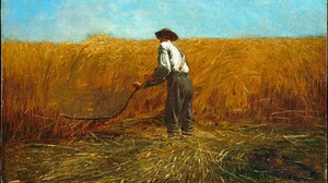 Traditional Artwork Painting Farmers Field Wheat Scythe 2509x1590 Wallpaper