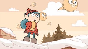 Women Hilda Jacket Animation Pine Trees Snow Scarf Boots Fictional Creatures Pompon Hat Open Mouth S 1920x1080 Wallpaper