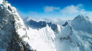 Planet Earth Ii TV Series Film Stills BBC Mountains Snow Sky Winter Clouds 3840x2160 Wallpaper