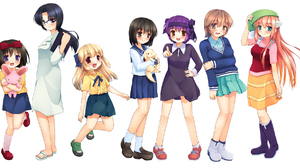 Elfen Lied Lucy Yuka Mayu Nana Mariko Arakawa Kanae Anime Series Manga Fan Art Anime Girls Brunette  1901x1000 Wallpaper