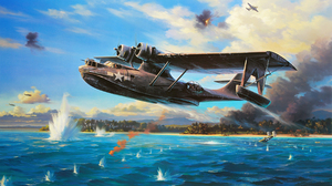 World War Ii War Military Aircraft Airplane Military Aircraft Floatplane United States Navy PBY Cata 3308x1972 Wallpaper