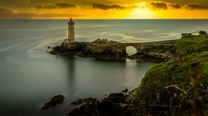 France Bridge Horizon Ocean Sunset 4590x2582 Wallpaper