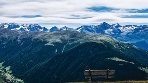 Nature Mountains Panorama Landscape Bench 3840x2160 Wallpaper