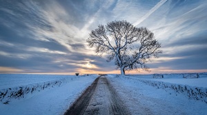 Nature Landscape Sky Winter Cold Ice Snow Road Outdoors 3840x2160 Wallpaper