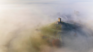 Fog England Hill Church 4000x2250 Wallpaper