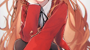 Toradora Brunette Anime Girls Blushing School Uniform Looking At Viewer Resting Head Gradient Red Ja 2000x3154 Wallpaper