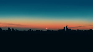 Sunset City Horizon Gracile Sunset Glow Silhouette 5640x2400 Wallpaper