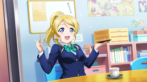 Ayase Eli Love Live Anime Anime Girls Ponytail Blonde Blue Eyes 3600x1800 Wallpaper
