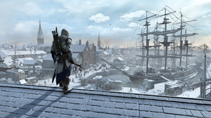 Photoshop Generative Fill Assassins Creed Winter Video Games Assassins Creed Iii Connor Kenway Axes  2560x1440 Wallpaper
