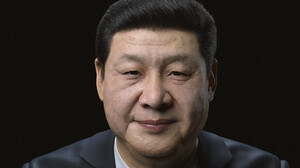 Fei Huang Xi Jinping CGi Face Simple Background Black Background Looking At Viewer Asian ArtStation  1920x1920 wallpaper