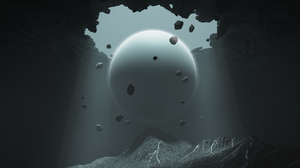 Digital Digital Art Artwork Illustration 3D Abstract Cave Destruction Ball 2800x1440 Wallpaper