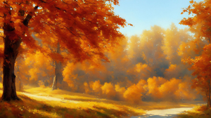 Fall Ai Art Leaves Warm Colors Landscape Trees Nature 4000x2400 Wallpaper