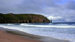 Photography Landscape Coast Shoreline Beach Cliff Tide Sand 1920x1200 Wallpaper