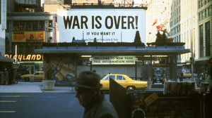 John Lennon Yoko Ono Protestors Vietnam War Poster New York City USA Building 1960s Men Car Taxi 2500x1708 Wallpaper