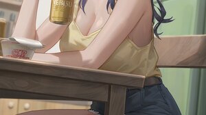 Anime Anime Girls Katsuragi Misato Neon Genesis Evangelion Ponytail Bangs Brown Eyes Smiling Bare Sh 1500x2427 Wallpaper
