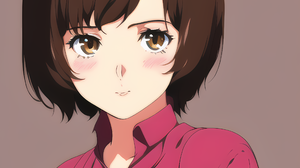 Novel Ai Anime Girls Simple Background Brunette Brown Eyes Blushing 2560x2560 Wallpaper