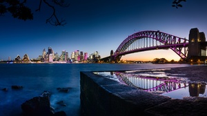 Australia New South Wales Bridge Reflection 6800x3400 Wallpaper
