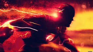 The Flash Barry Allen DC Comics Superhero Watermarked Lightning Running Bodysuit 1920x1080 Wallpaper