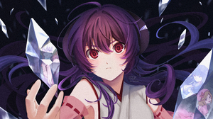 Higurashi No Naku Koro Ni Furude Hanyuu Red Eyes Purple Hair Long Hair Umineko No Naku Koro Ni Anime 2550x1445 Wallpaper