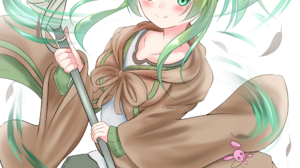Anime Anime Girls Trading Card Games Yu Gi Oh Wynn The Wind Charmer Ponytail Green Hair Solo Artwork 2049x2977 Wallpaper