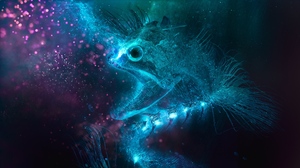 Digital Art Fish Artwork Neon 3840x2160 Wallpaper