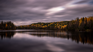 Photography Landscape Nature Forest Trees Reflection Lake Water Long Exposure 3840x2160 Wallpaper