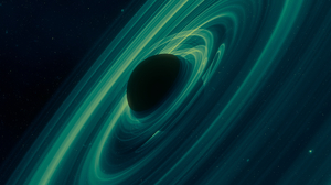 Abstract Space Planet Galaxy Green Stars Blue Milky Way Night Universe Black Holes 4000x2000 Wallpaper