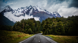 Trey Ratcliff Photography Landscape New Zealand Nature Mountains Road Snow Trees Clouds 3840x2160 Wallpaper