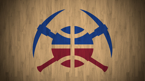 Denver Nuggets NBA Basketball Logo Denver Colorado Simple Background Minimalism Wood 1920x1080 Wallpaper