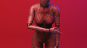 Atomic Heart Women Red RoBo Vertical Red Background Simple Background Minimalism 2290x2459 Wallpaper