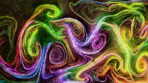 Neon Paint Splash Canvas Acrylic Colorful Fluid Swirly Dark 5600x2506 Wallpaper