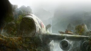 Airplane Crash Jungle Waterfall Detailed Fedex 2560x1600 Wallpaper