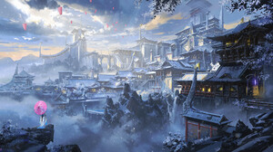 Digital Art Fantasy Art Ling Xiang Landscape Fantasy City Castle 1920x1005 wallpaper
