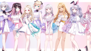 Anime Anime Girls Digital Digital Art Artwork 2D Looking At Viewer Dual Display 2600x900 Wallpaper