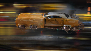 Artwork Futuristic Digital Art Car Vehicle Yellow Cars Science Fiction Fantasy Art 3425x1523 Wallpaper