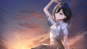 Anime Anime Girls Ka11 CA Sunset Short Hair Black Hair 2125x2884 Wallpaper