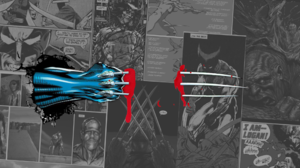 Wolverine Comics Claws Low Saturation Hole Superhero X Men Minimalism Comic Art 3840x1080 Wallpaper