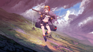 Anime Anime Girls Photoshop Digital Art Picture In Picture Abstract Landscape Triangle Sky Helmet Na 1920x1080 Wallpaper