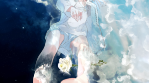 White Shirt Legs Anime Mirror Water Anime Girls 2107x2237 Wallpaper