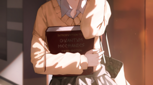 Anime Anime Girls Vertical One Eye Closed Schoolgirl School Uniform Books Smiling Blushing 948x1500 Wallpaper