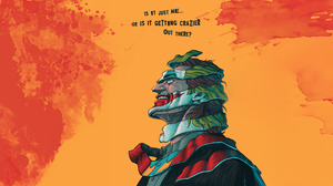 Joker Joaquin Phoenix DC Comics Comix Comics Villains Simple Background Tears Crying Looking Up Text 3840x2160 Wallpaper