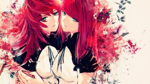 Anime Anime Girls NieR Replicant Devola Nier Automata Popola Nier Automata Long Hair Redhead Twins T 2265x1400 Wallpaper