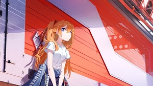 Anime Girls Anime Asuka Langley Soryu Neon Genesis Evangelion Truck Blue Eyes 894x1344 Wallpaper