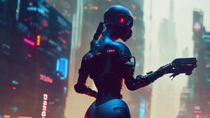 Robot Cyberpunk Futuristic 2304x1536 Wallpaper