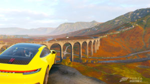 Forza Horizon 4 PORSCHE911 Video Games Car Bridge Logo Mountains Road 2880x1800 Wallpaper