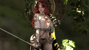 Digital Art Artwork Illustration Demon Fantasy Art Fantasy Girl Redhead Demon Horns Horns Character  1700x1113 Wallpaper