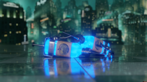 BioShock Rapture Syringe Glowing Lights Tiles Wet Water Drops City Video Games Video Game Art PC Gam 3840x2160 Wallpaper