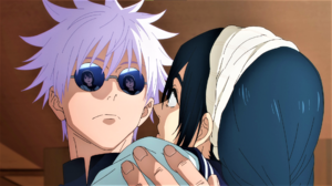 Jujutsu Kaisen Satoru Gojo Glasses White Hair Headband Frown Reflection Anime Anime Screenshot Anime 1920x1080 Wallpaper
