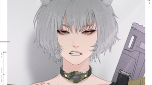 Park JunKyu Anime Girls Anime Animal Ears Cat Girl Gray Hair 2500x2500 Wallpaper